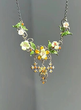 2026夏日绿野新款复古森系繁花项链女气质轻奢精致甜美百搭锁骨链