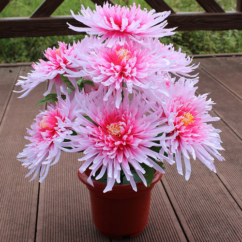 仿真花9头菊花束扫墓花便宜上坟假花清明节祭奠绢花祭祀花摆放花 - 图1