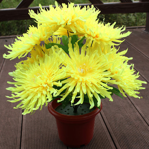 仿真花9头菊花束扫墓花便宜上坟假花清明节祭奠绢花祭祀花摆放花 - 图3