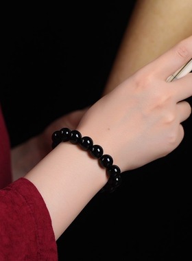 转运收藏级黑曜石手链手串男女款