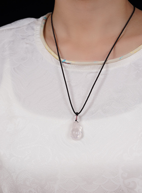 视频祝福粉水晶貔貅吊坠招财桃花