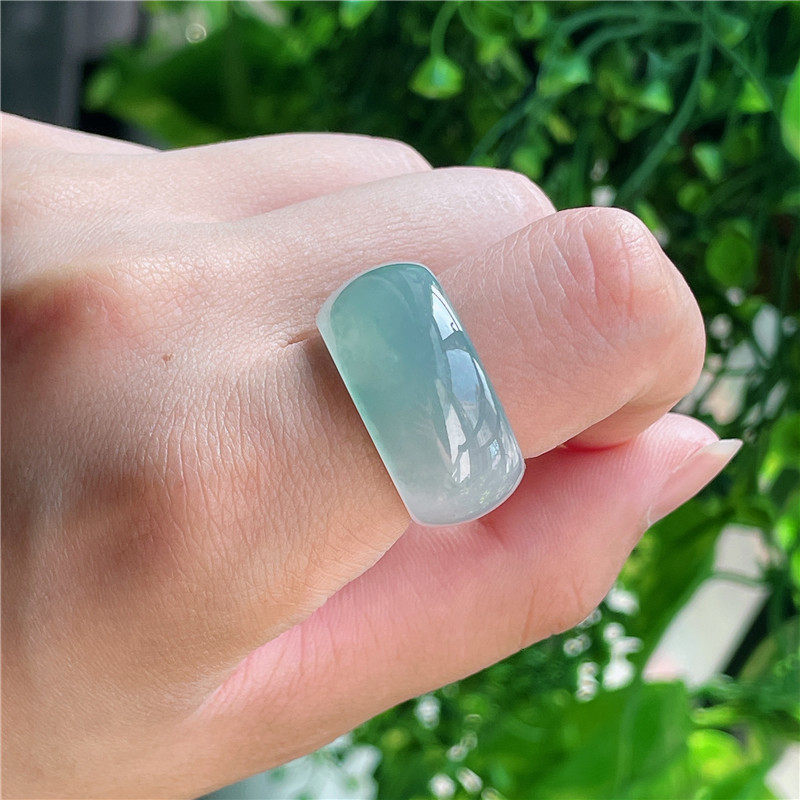 New product in September Hongyu Jadeite Ice Waxy Seed Underwater Exquisite Finger Ring Authentic A Product Q90912