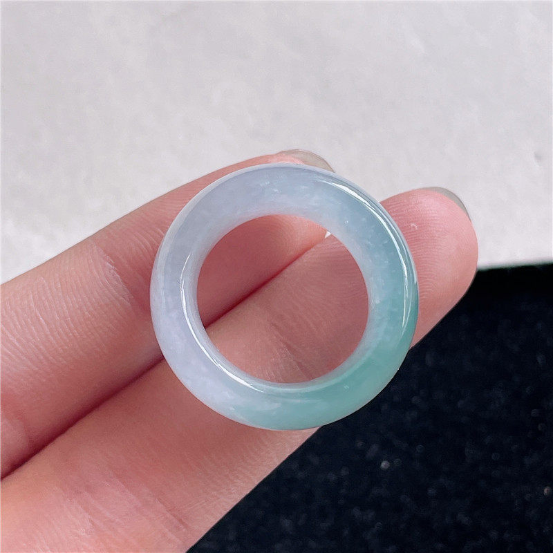 New product in September Hongyu Jadeite Ice Waxy Seed Underwater Exquisite Finger Ring Authentic A Product Q90912