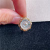 New product in September: Hongyu Jadeite 18k gold inlaid ice seed glowing green safety buckle exquisite ring A940908