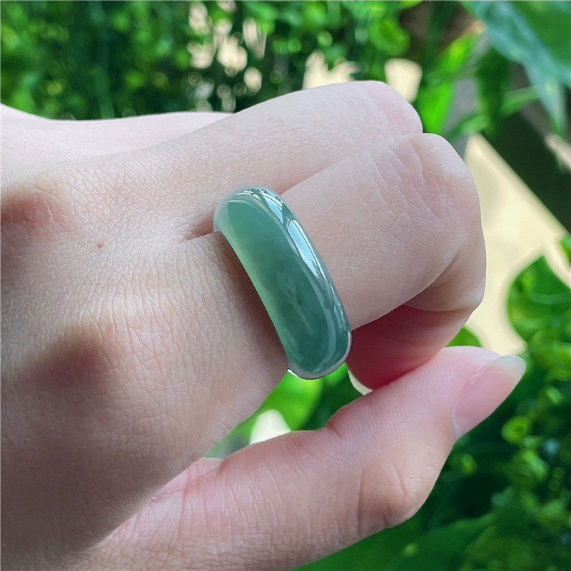 New product in September Hongyu Jadeite Ice Waxy Seed Underwater Exquisite Finger Ring Authentic A Product Q90911