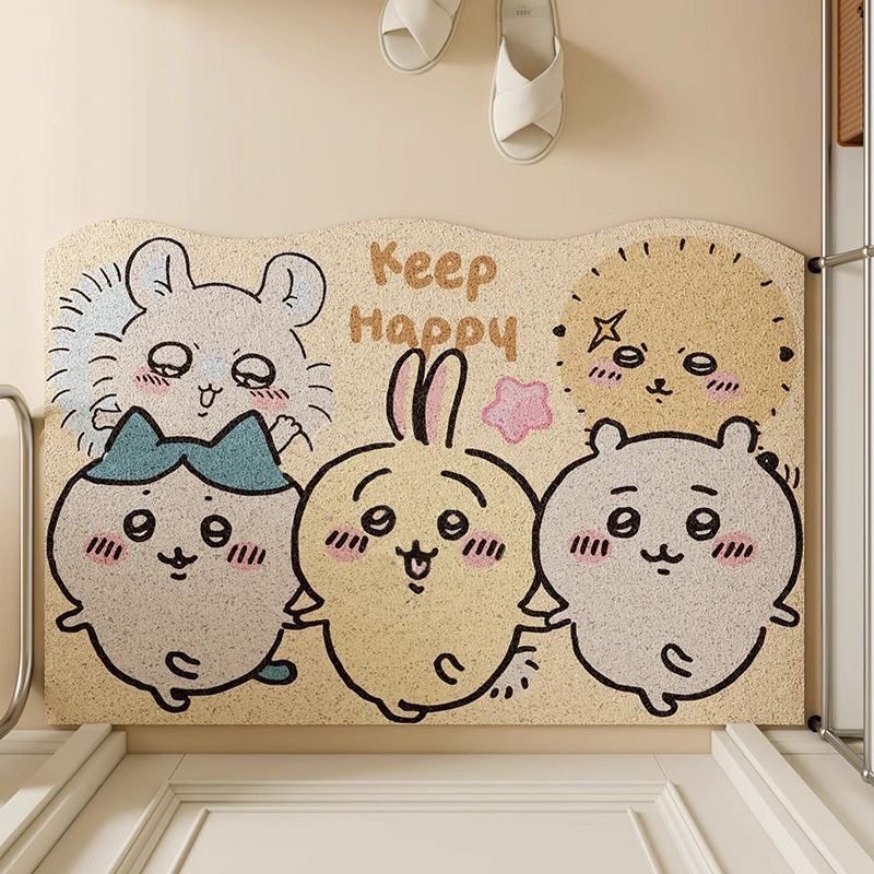 chiikawa吉伊卡哇丝圈乌萨奇地垫地毯玄关入户门厨房门口防滑裁剪,淘宝优惠券,粉丝福利购,淘宝优惠卷
