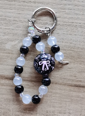 新款手绘珠串珠钥匙扣挂件可爱装饰手机链系少女礼物