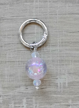 新款猫眼麦麦冷月珠子高品质圆珠电镀diy手机链挂件盲盒萌粒配件