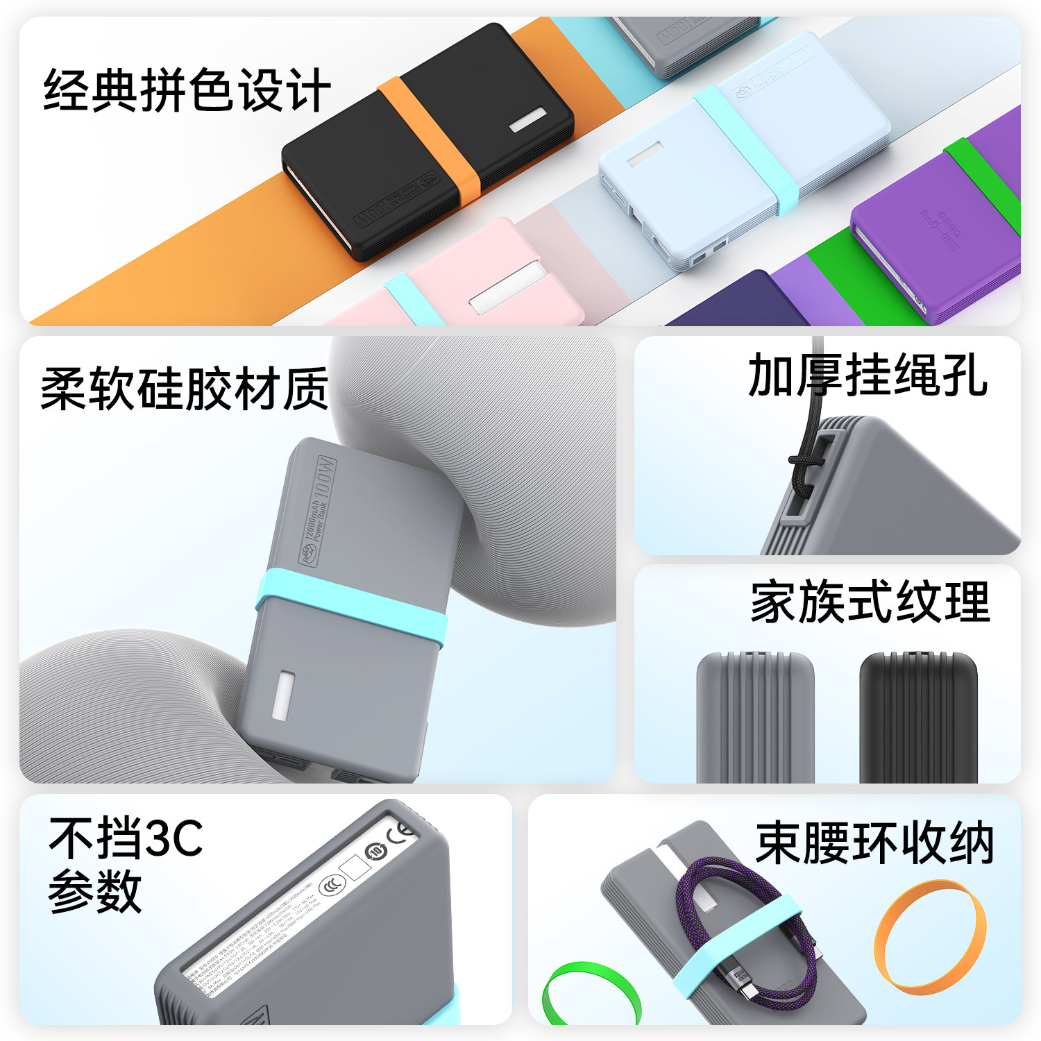 【3C认证可视】适用华为100W/66W自带线充电宝保护套12000硅胶壳,淘宝优惠券,粉丝福利购,淘宝优惠卷