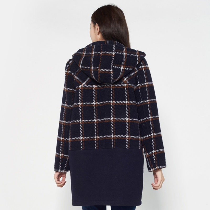 艾格冬季女装时尚简约个性中长款 艾格银座毛呢外套