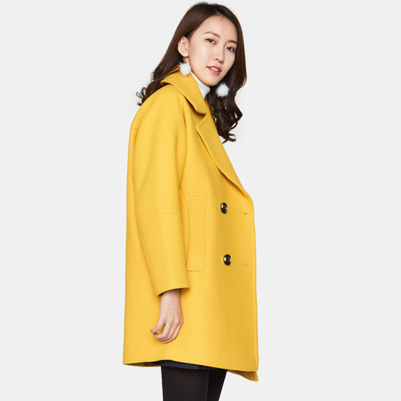 艾格2019冬季新品女装毛呢大衣 艾格银座毛呢外套