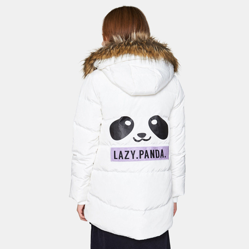 艾格es冬季女装时尚百搭连帽白鸭绒 艾格银座羽绒服