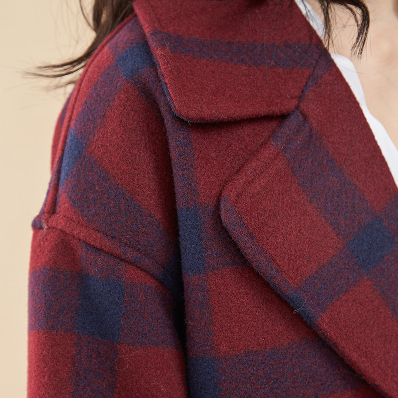 【断码l】艾格冬季女装羊毛百搭大衣 艾格银座毛呢外套