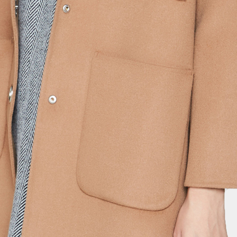 艾格冬季女装休闲流行修身纯色大衣 艾格银座毛呢外套