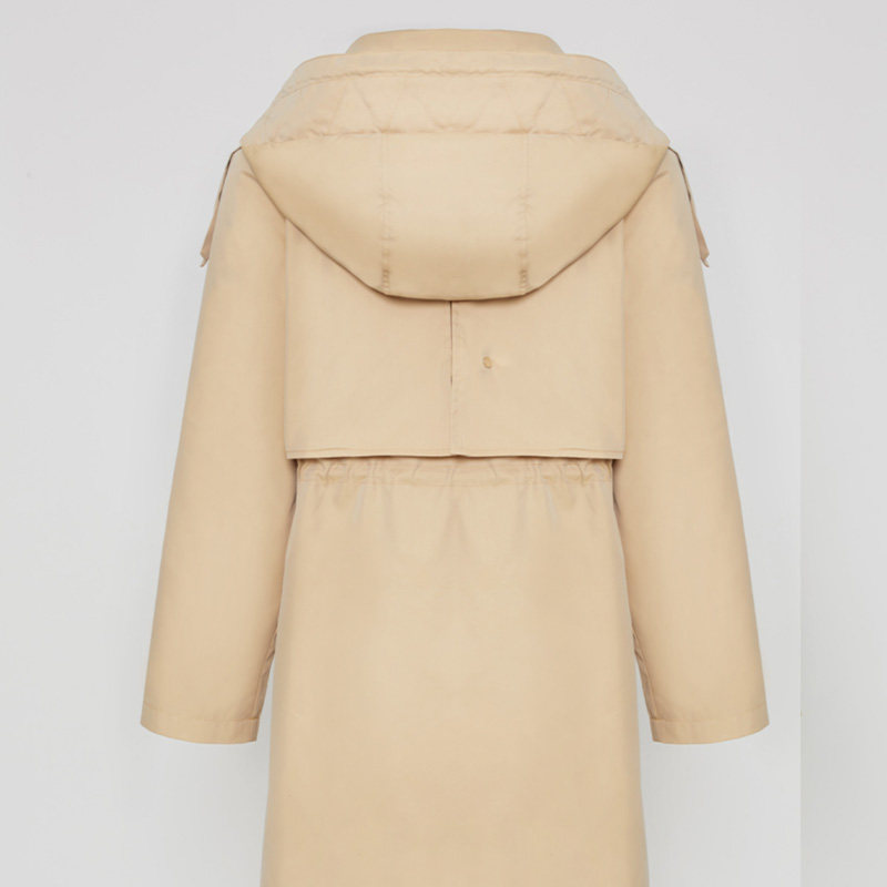 艾格春秋连帽中长款y1758风衣 艾格银座风衣