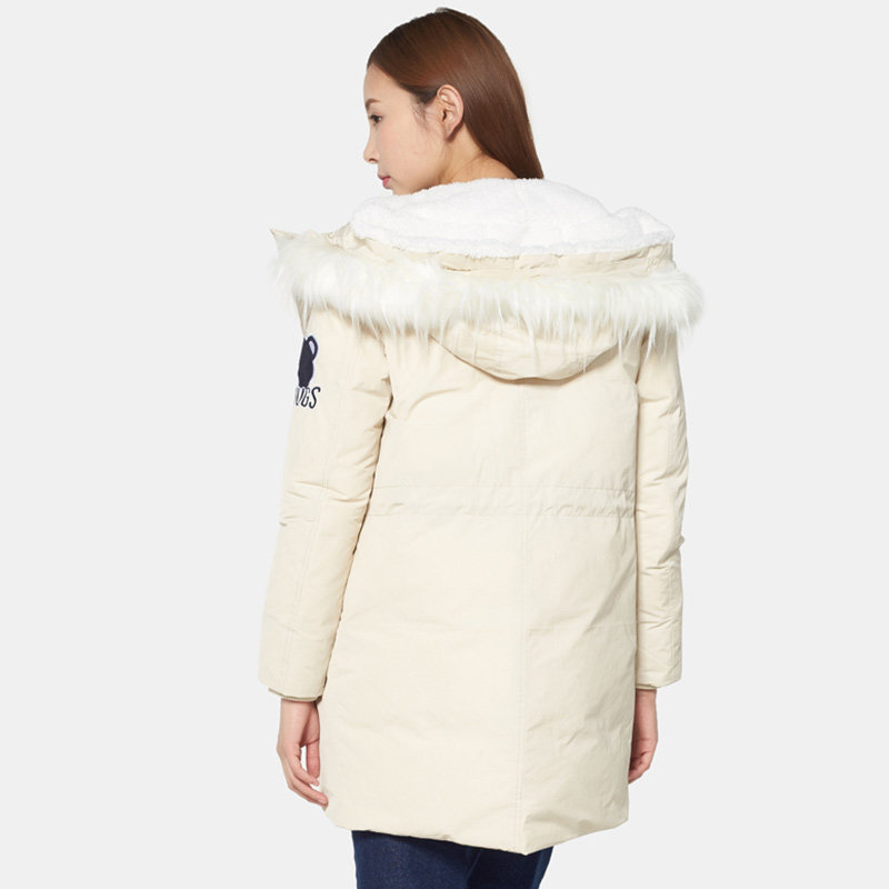 【断码m】艾格冬季女装毛领白鸭绒 艾格银座羽绒服