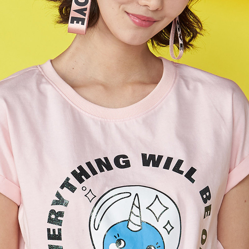 艾格夏季2020新款显瘦宽松打底衫 艾格银座T恤