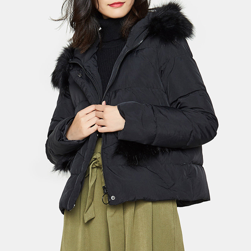 艾格冬季女装时尚百搭纯色羽绒服 艾格银座羽绒服