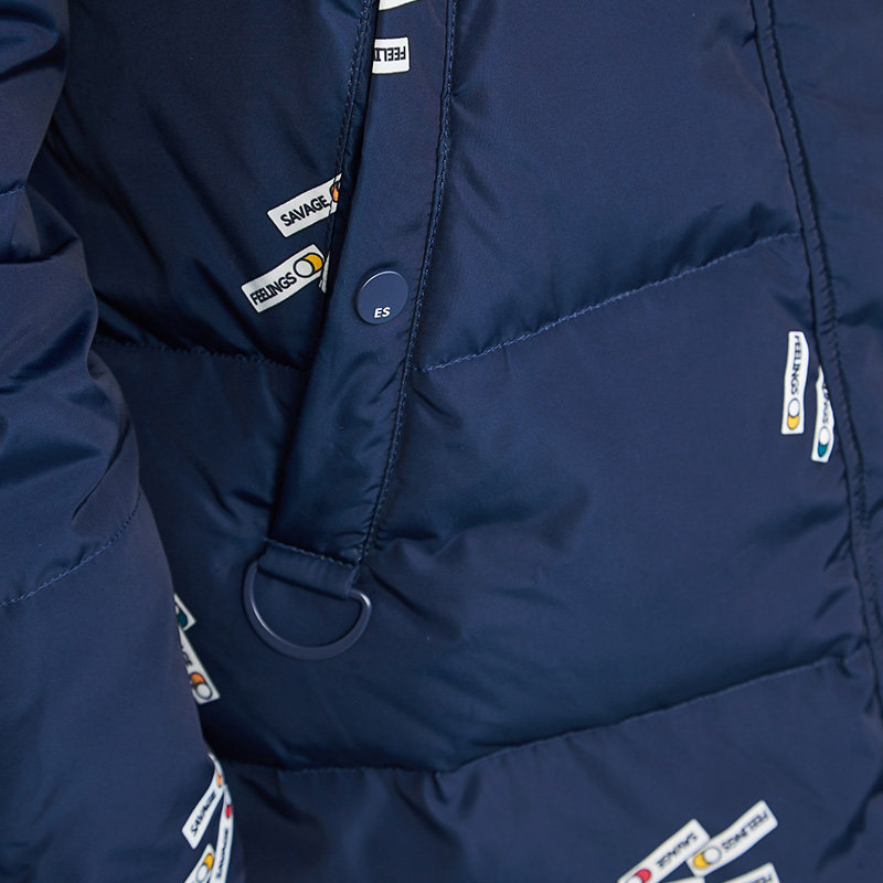 艾格冬装女装印花百搭宽松白鸭绒 艾格银座羽绒服