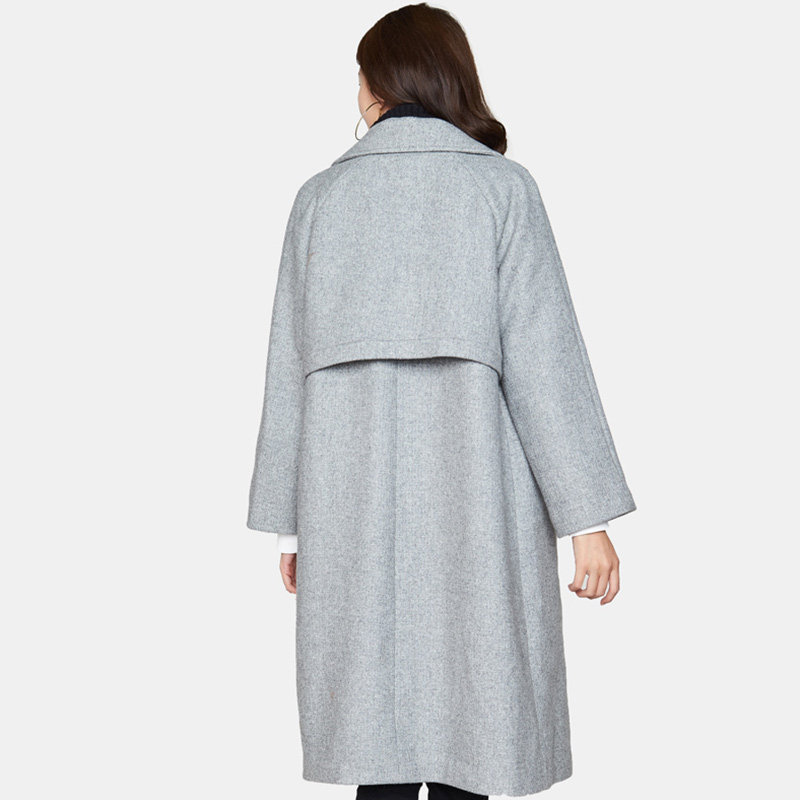 艾格春秋季女装新款韩版宽松呢大衣 艾格银座毛呢外套