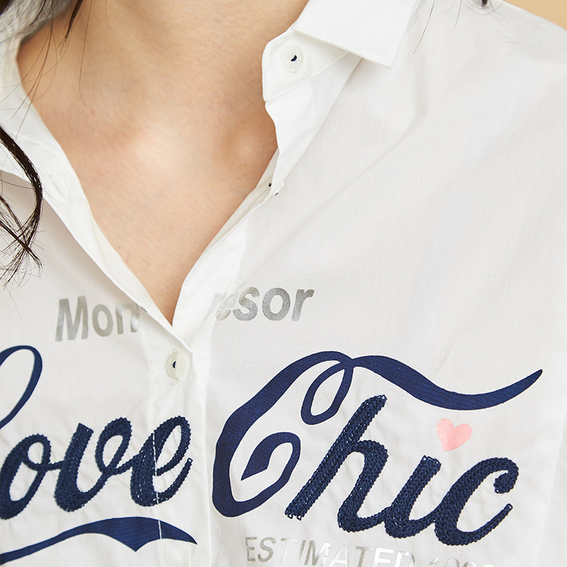 艾格官方旗舰店春秋季女装新品衬衫 艾格银座衬衫