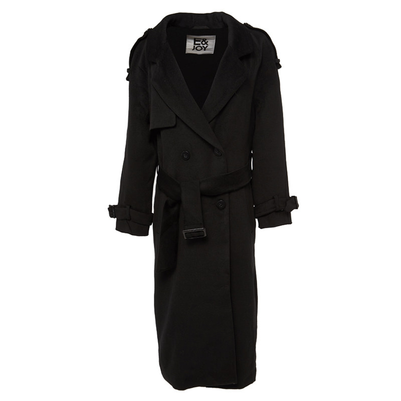 【断码m】艾格春秋季女装纯色风衣 艾格银座风衣