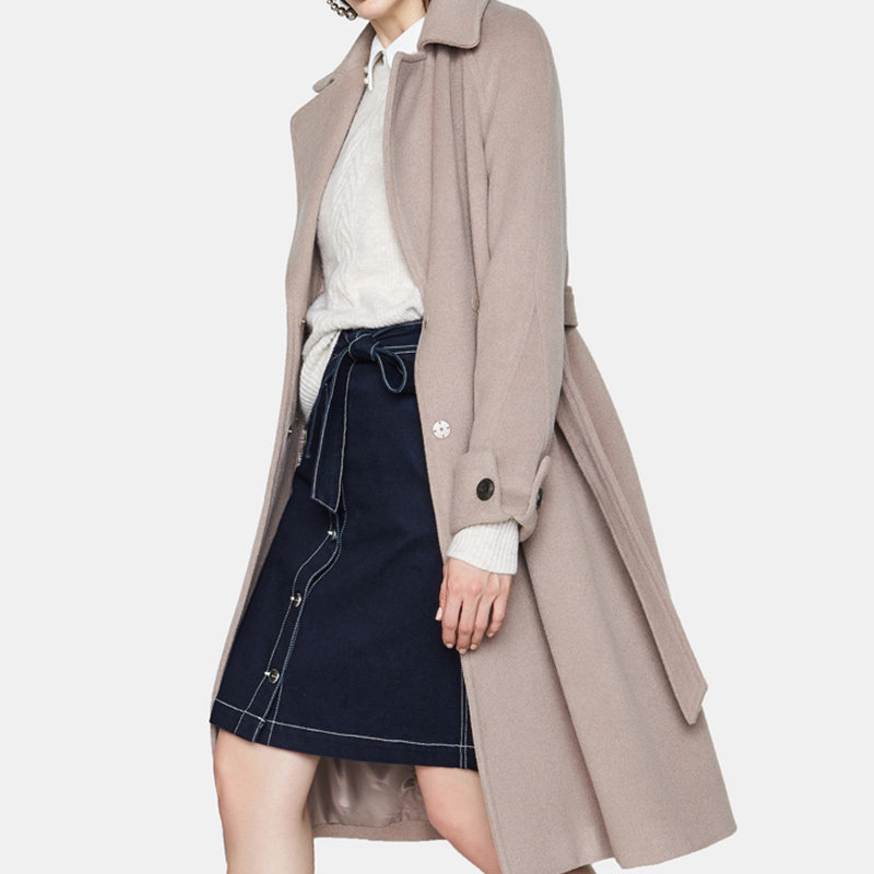 【断码l】艾格春秋季女装毛呢大衣 艾格银座毛呢外套