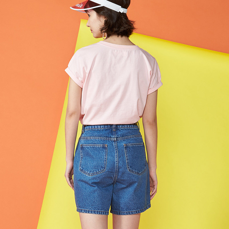 艾格夏季2020新款显瘦宽松打底衫 艾格银座T恤