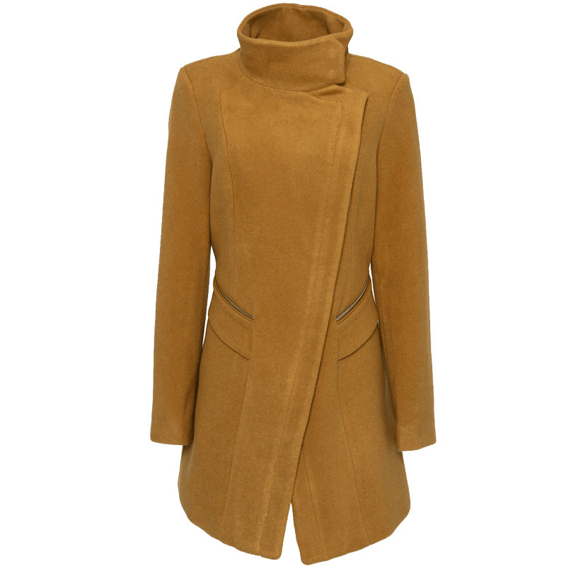 艾格春秋季新品羊毛百搭修身大衣 艾格银座毛呢外套