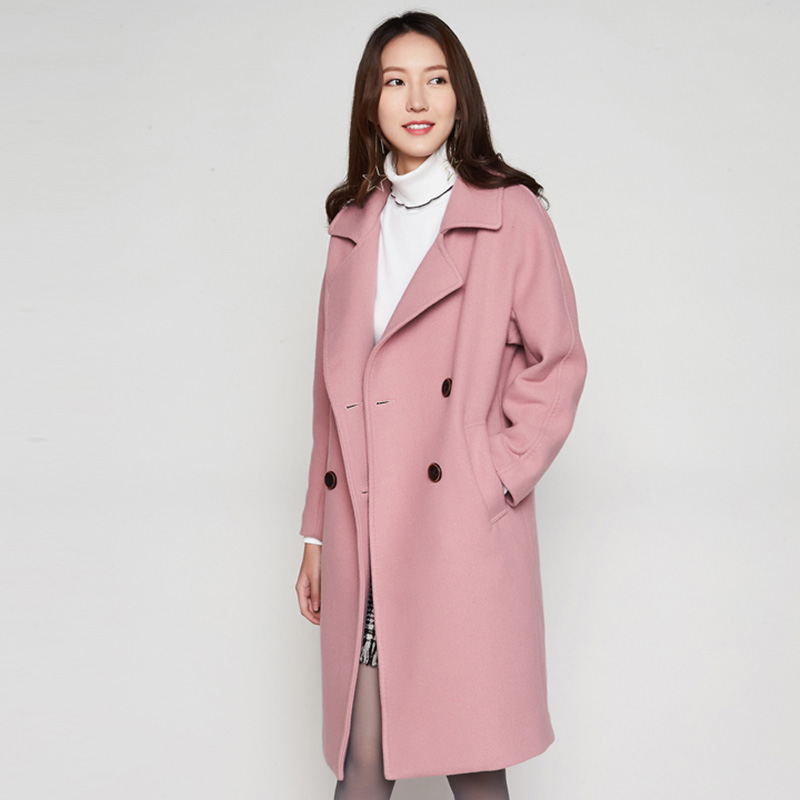 艾格冬季女装时尚百搭个性潮搭大衣 艾格银座毛呢外套