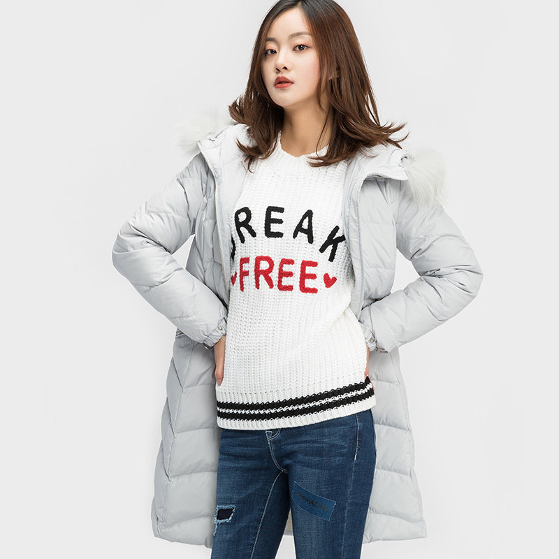 艾格冬装女装2019新款纯色羽绒服 艾格银座羽绒服