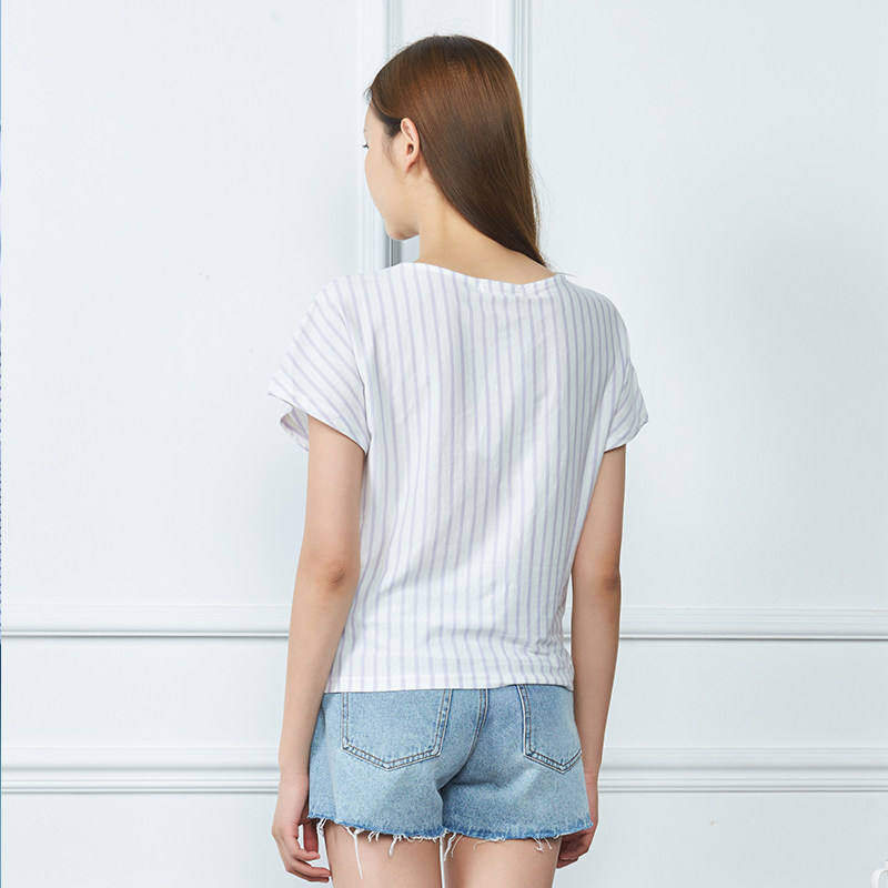 艾格夏季女装时尚百搭休闲宽松圆领 艾格银座T恤