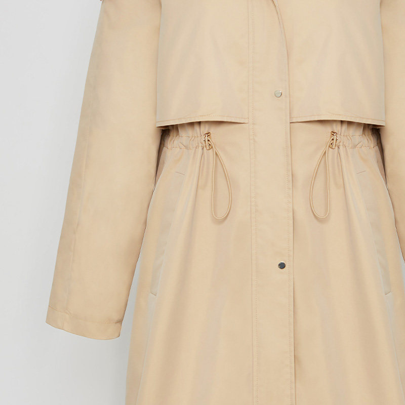 艾格春秋连帽中长款y1758风衣 艾格银座风衣