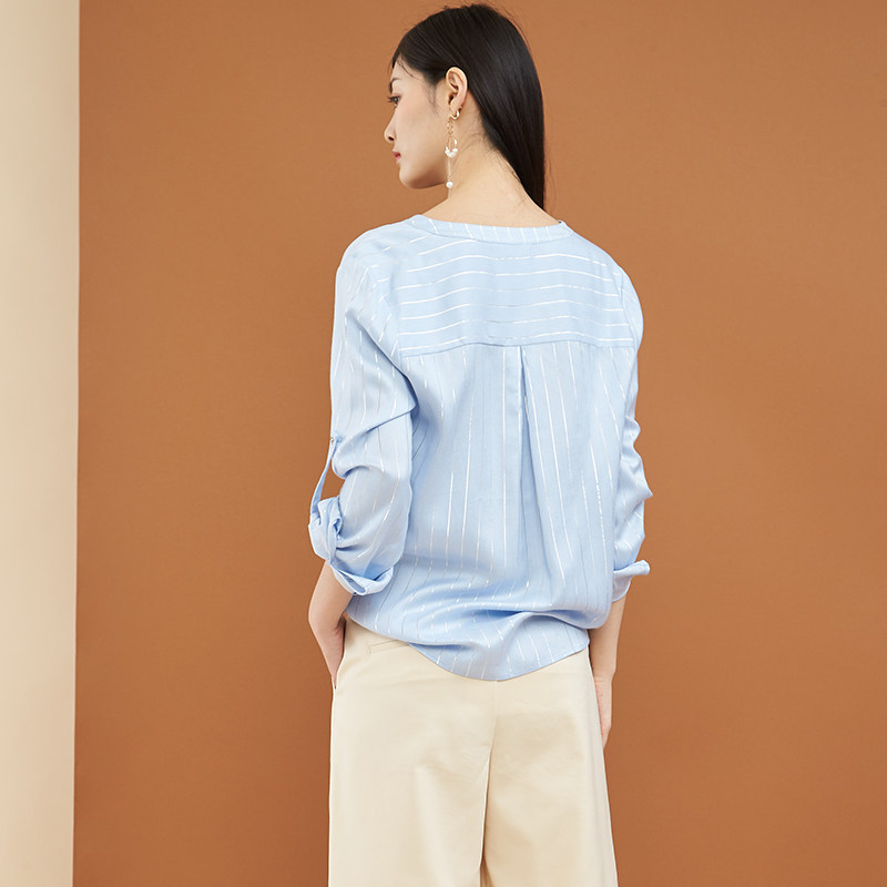 【断码m】艾格中长款z1673衬衫 艾格银座衬衫