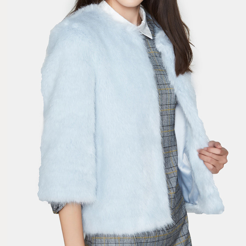 【断码l】艾格冬季女装官方旗舰店 艾格银座短外套