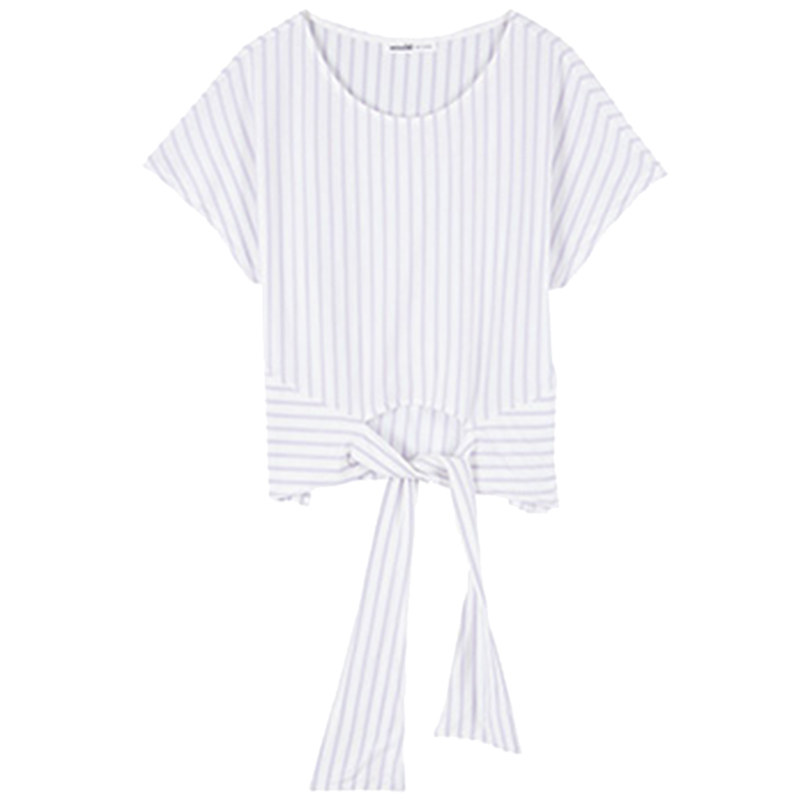 艾格夏季女装时尚百搭休闲宽松圆领 艾格银座T恤