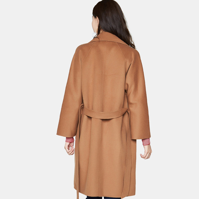 【断码l】艾格冬装女装纯色毛呢大衣 艾格银座毛呢外套