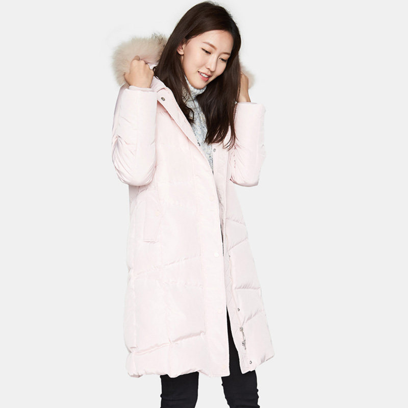 艾格冬季女装新款纯色时尚白鸭绒 艾格银座羽绒服