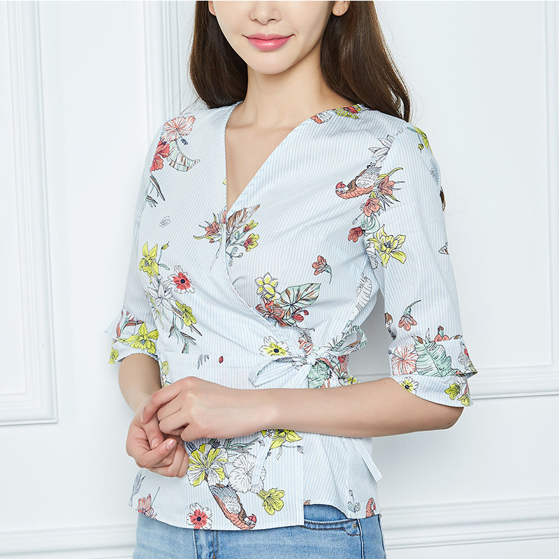 艾格2020夏季女装新品甜美休闲衫 艾格银座衬衫