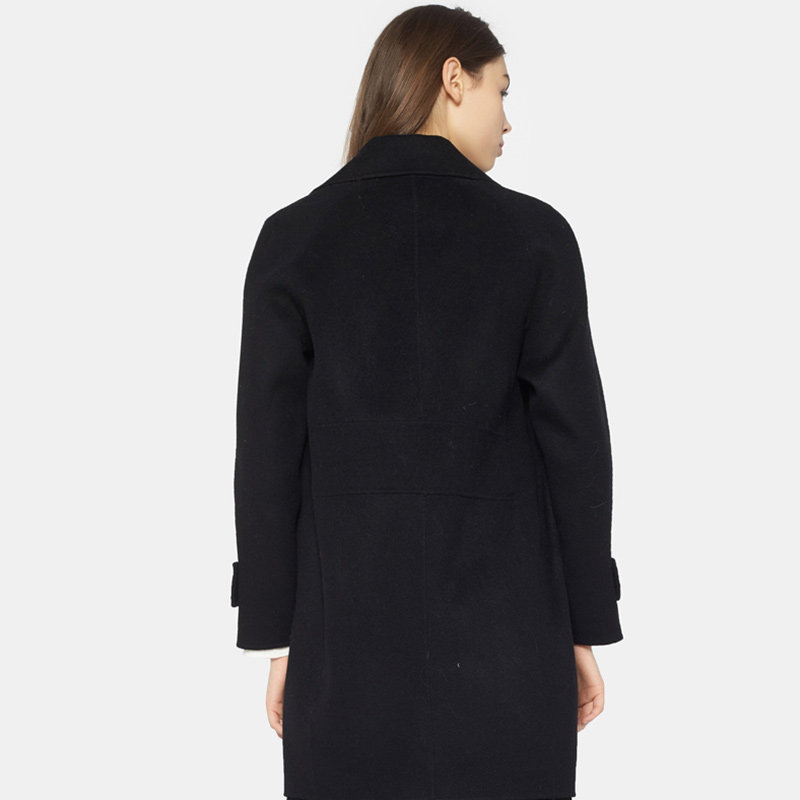 【断码l】艾格冬季女装休闲纯色大衣 艾格银座毛呢外套