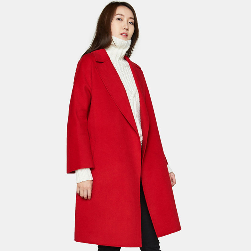 【断码l】艾格冬季女装时尚百搭大衣 艾格银座毛呢外套