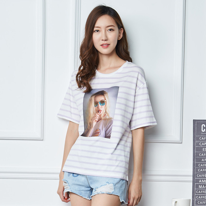 艾格夏季女装时尚百搭宽松短袖z157 艾格银座T恤