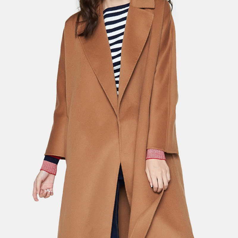 【断码l】艾格冬装女装纯色毛呢大衣 艾格银座毛呢外套