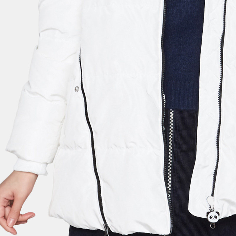 艾格es冬季女装时尚百搭连帽白鸭绒 艾格银座羽绒服