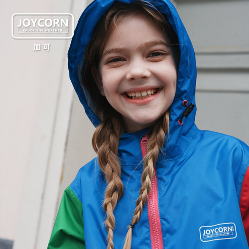 JOYCORN加可儿童雨衣女孩儿童雨披出游防水防雨户外夹克冲锋衣 - 图2