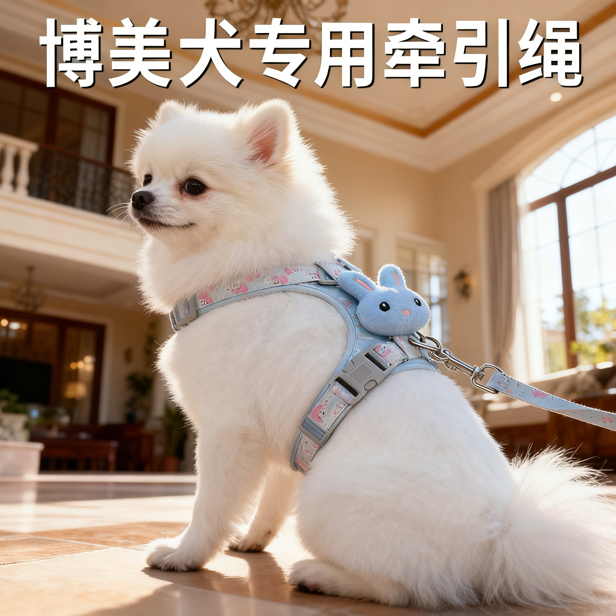 博美犬专用工字型胸背带小体型犬幼犬外出耐咬遛狗牵引绳宠物用品,淘宝优惠券,粉丝福利购,淘宝优惠卷