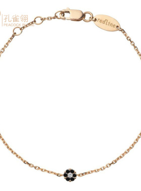 redline红绳年女士Kcolor系列七颗黑钻经典简约链式手链