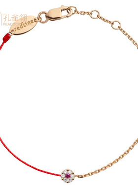 红绳女士时尚风克拉圆形钻石手链