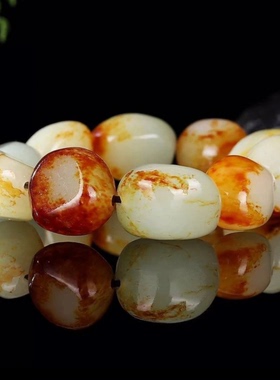 随型枣红皮原石籽料手链