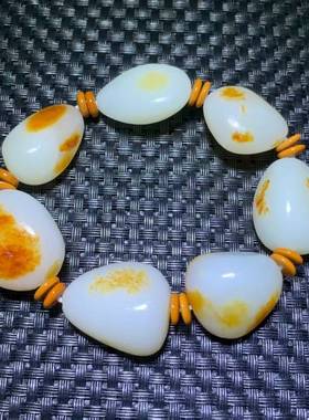 白玉原石籽料手链手串男款手链